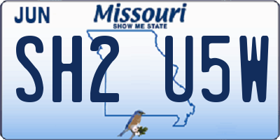 MO license plate SH2U5W