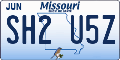 MO license plate SH2U5Z