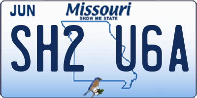 MO license plate SH2U6A