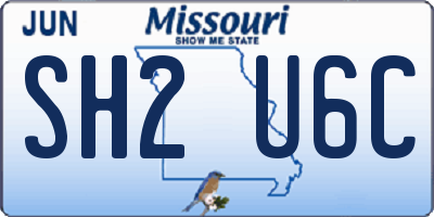MO license plate SH2U6C