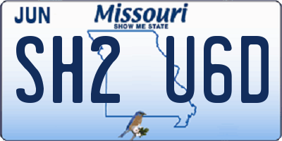 MO license plate SH2U6D