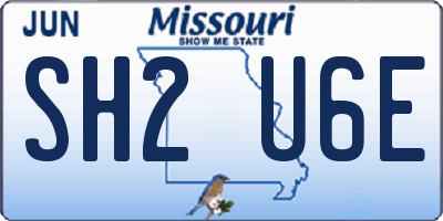 MO license plate SH2U6E