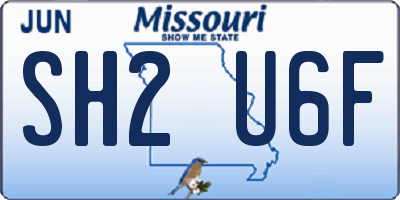 MO license plate SH2U6F