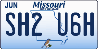 MO license plate SH2U6H