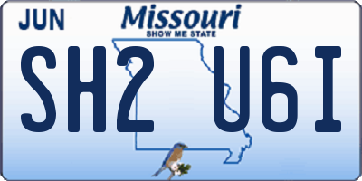 MO license plate SH2U6I