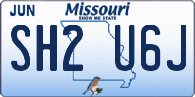MO license plate SH2U6J