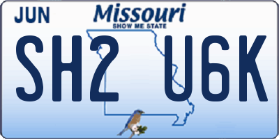 MO license plate SH2U6K