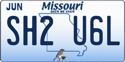 MO license plate SH2U6L