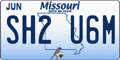 MO license plate SH2U6M