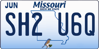 MO license plate SH2U6Q