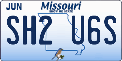 MO license plate SH2U6S