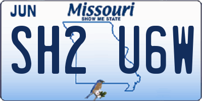 MO license plate SH2U6W