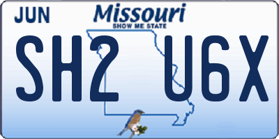 MO license plate SH2U6X