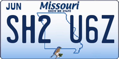 MO license plate SH2U6Z