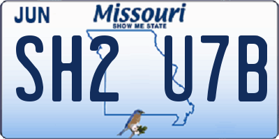 MO license plate SH2U7B