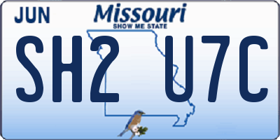 MO license plate SH2U7C
