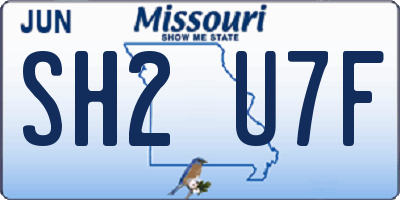 MO license plate SH2U7F