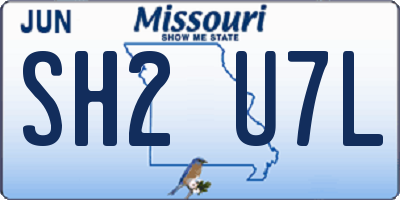 MO license plate SH2U7L