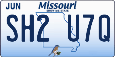 MO license plate SH2U7Q