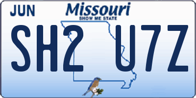 MO license plate SH2U7Z