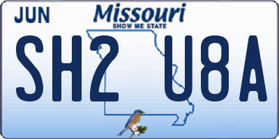 MO license plate SH2U8A