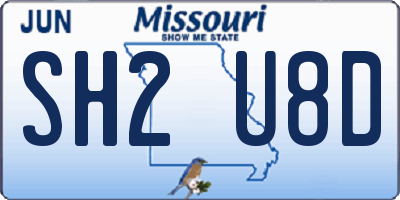 MO license plate SH2U8D