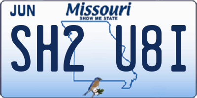 MO license plate SH2U8I