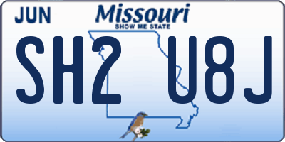 MO license plate SH2U8J