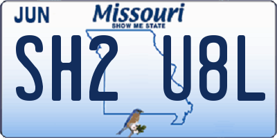 MO license plate SH2U8L
