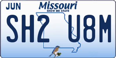 MO license plate SH2U8M