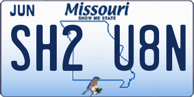 MO license plate SH2U8N