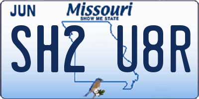 MO license plate SH2U8R