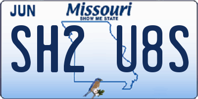 MO license plate SH2U8S