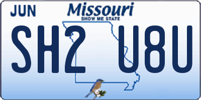 MO license plate SH2U8U