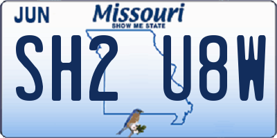 MO license plate SH2U8W