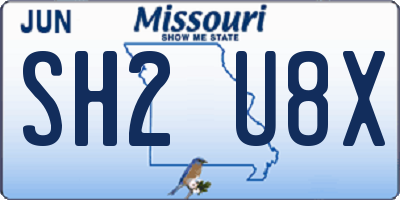 MO license plate SH2U8X