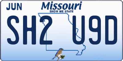 MO license plate SH2U9D