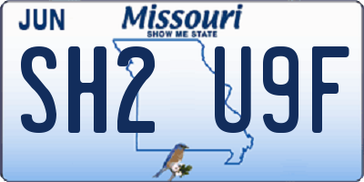 MO license plate SH2U9F