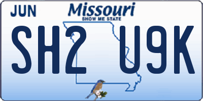 MO license plate SH2U9K