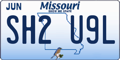 MO license plate SH2U9L