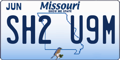 MO license plate SH2U9M