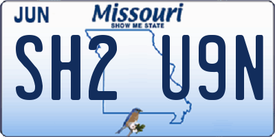 MO license plate SH2U9N