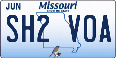 MO license plate SH2V0A