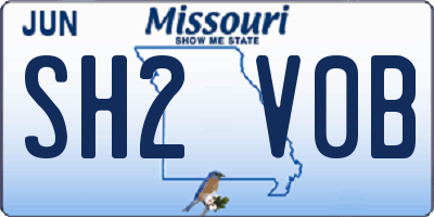 MO license plate SH2V0B