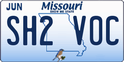 MO license plate SH2V0C