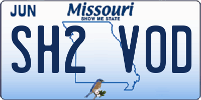 MO license plate SH2V0D