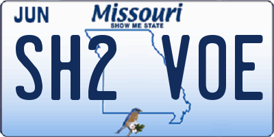 MO license plate SH2V0E