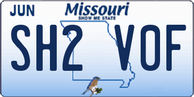 MO license plate SH2V0F