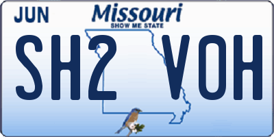 MO license plate SH2V0H