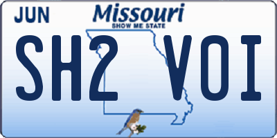 MO license plate SH2V0I